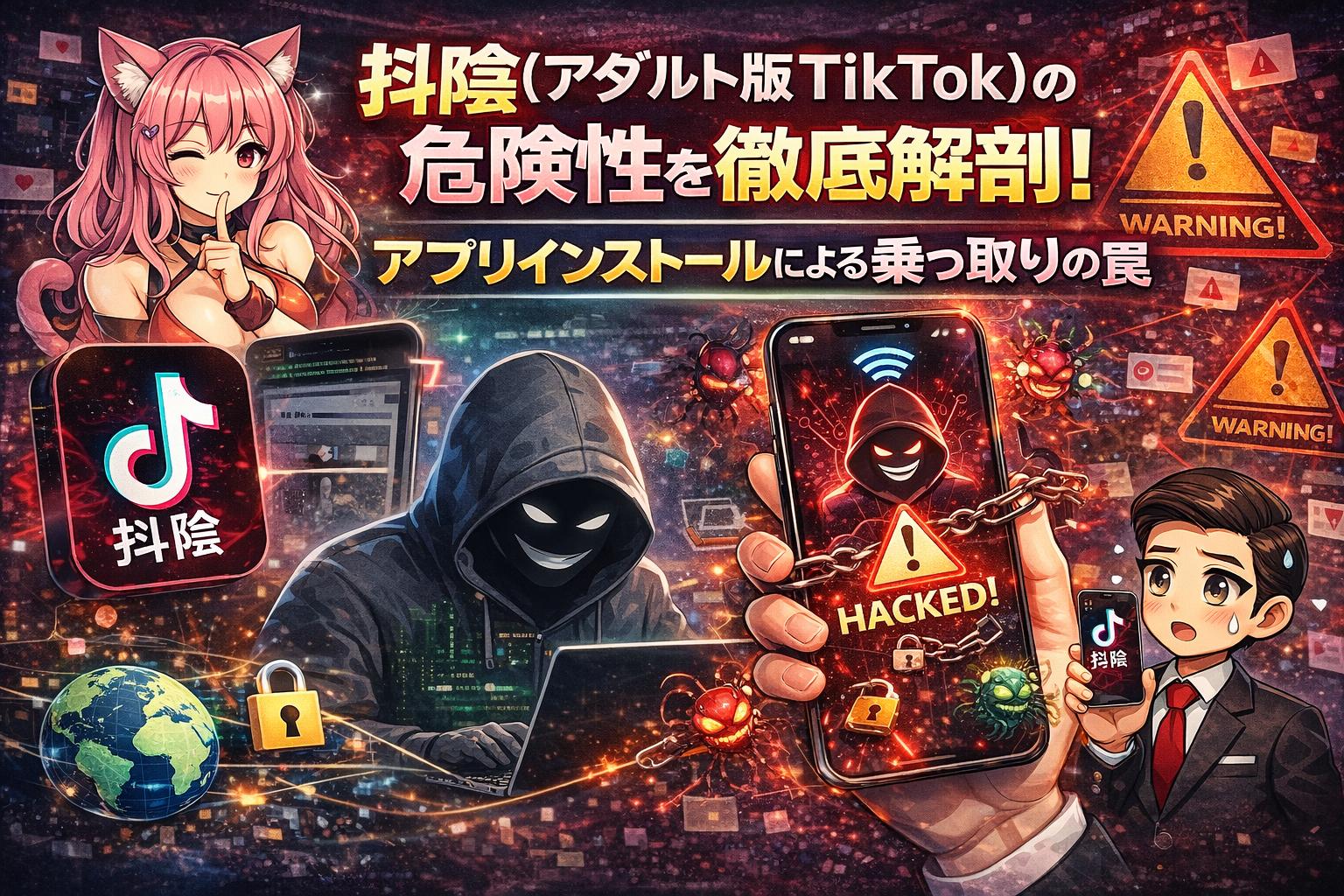 抖陰(アダルト版TikTok)の危険性を徹底解剖！アプリインストールによる乗っ取りの罠
